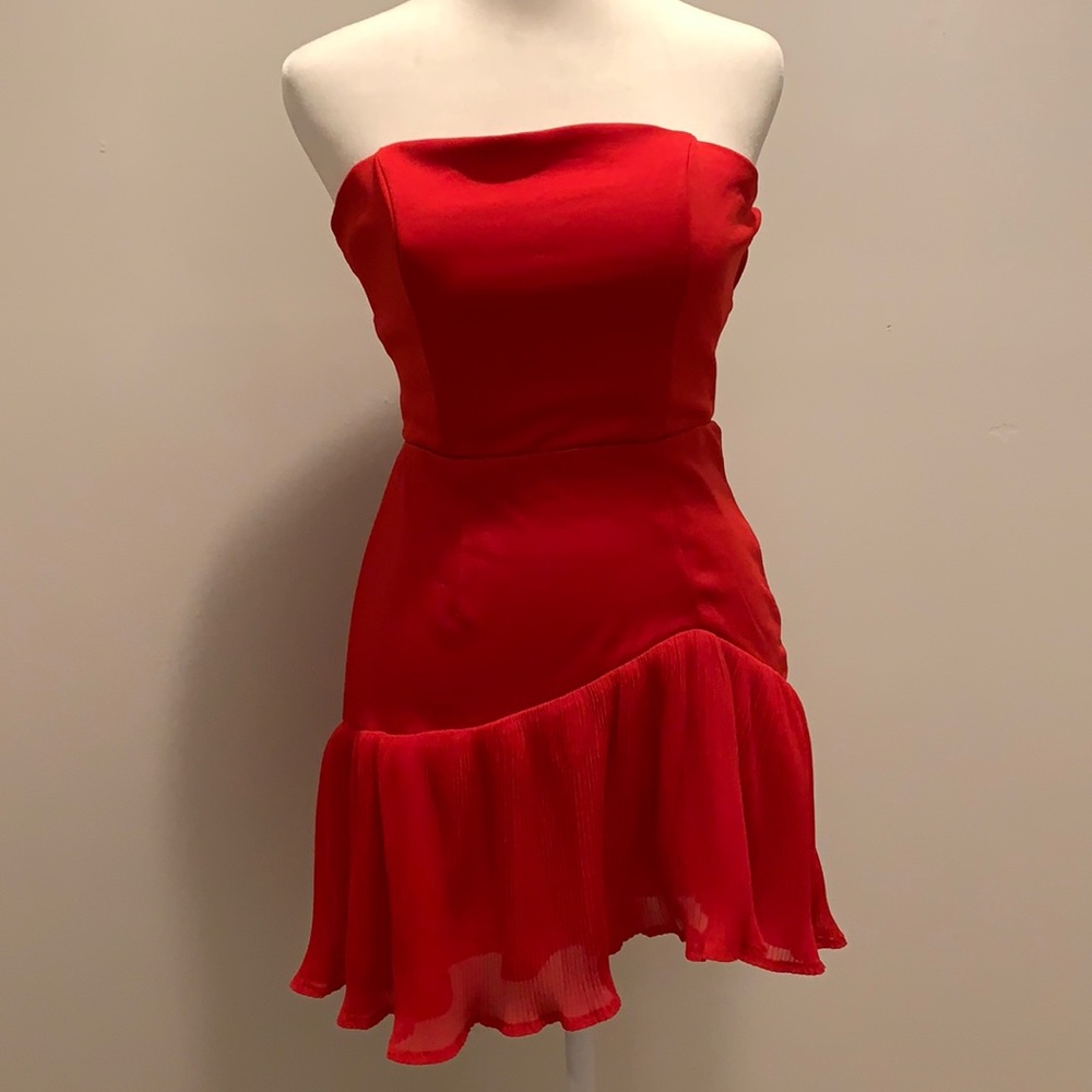 Red mini dress